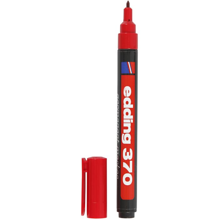 Feutre Edding 370, trait 1 mm, rouge, 1 pièce
