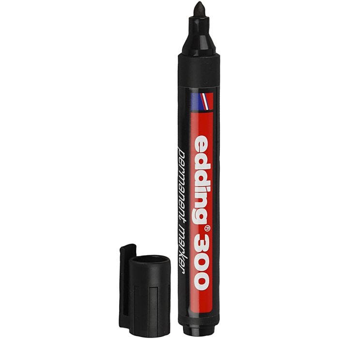 Marqueur Edding 300, trait 1,5-3 mm, noir, 1 pièce