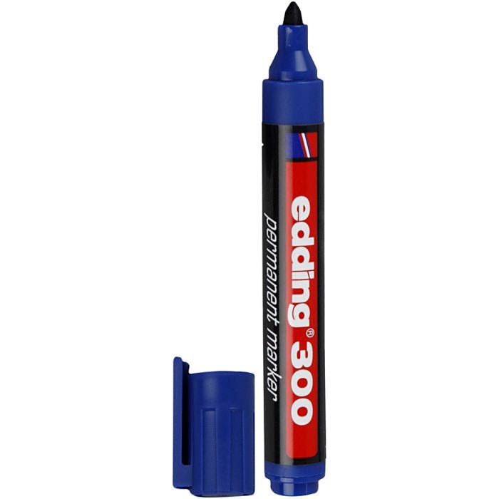 Marqueur Edding 300, trait 1,5-3 mm, bleu, 1 pièce