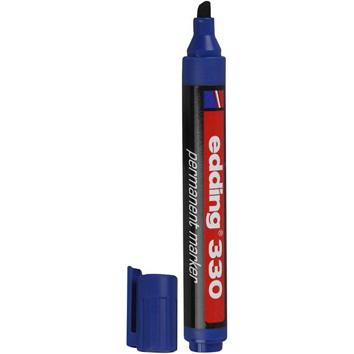 Marqueur Edding 330, trait 1-5 mm, bleu, 1 pièce