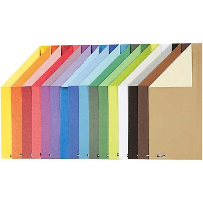Papier Cartonné Color Bar, A4, feuille 210x297 mm, 250 gr, 16flles ass./ 1 Pq.