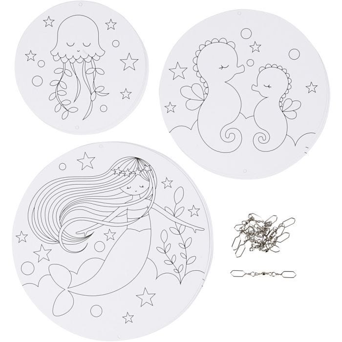 Décorations pour mobile avec motifs, d 12+15+18 cm, 300 gr, 3set/ 1 Pq.