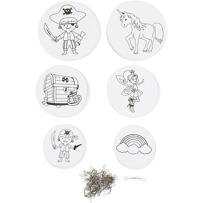 Décorations pour mobile avec motifs, d 12+15+18 cm, 300 gr, blanc, 20set/ 1 Pq.