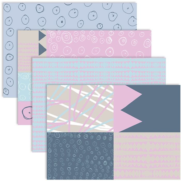 Papier découpage, feuille 25x35 cm, 17 gr, 4x2 flles/ 1 Pq.