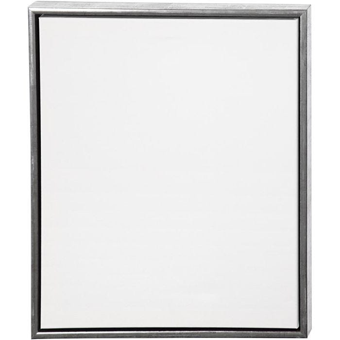 Entoile avec Cadre en Bois, dim. 50x60 cm, 360 gr, argent antique, blanc, 1 pièce
