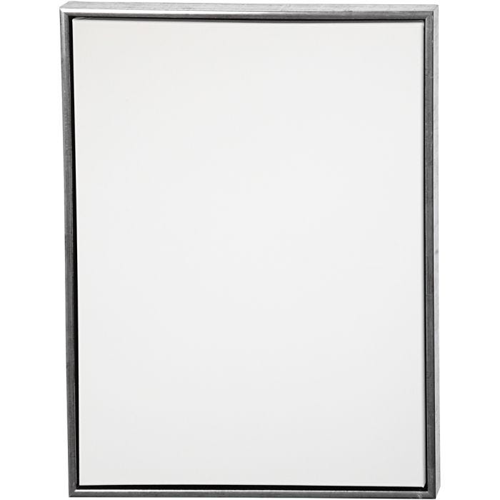 Entoile avec Cadre en Bois, dim. 60x80 cm, 360 gr, argent antique, blanc, 1 pièce