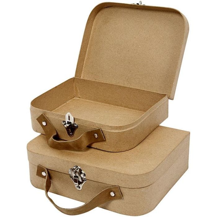 Valises, dim. 25,5x20x8+22,5x18x6,5 cm, 2pièces/ 1 set