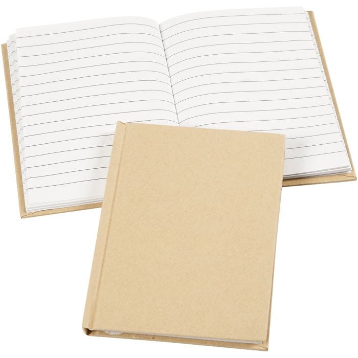 Cahier de notes, A6, feuille 105x148 mm, 60 gr, brun, 1 pièce