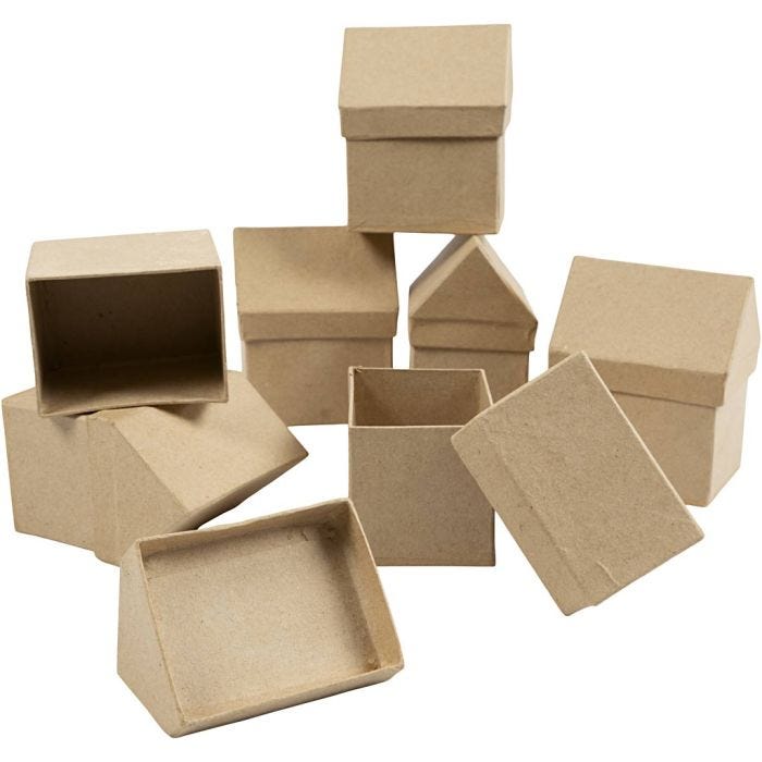 Boîtes Maisons, H : 10,5 cm, dim. 6x8,5 cm, 5x4pièces/ 1 Pq.