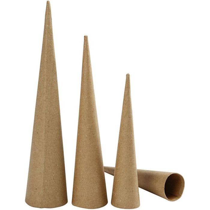 Cônes Hauts, 20-25-30 cm, 4-5-6 cm, 3pièces/ 1 Pq.