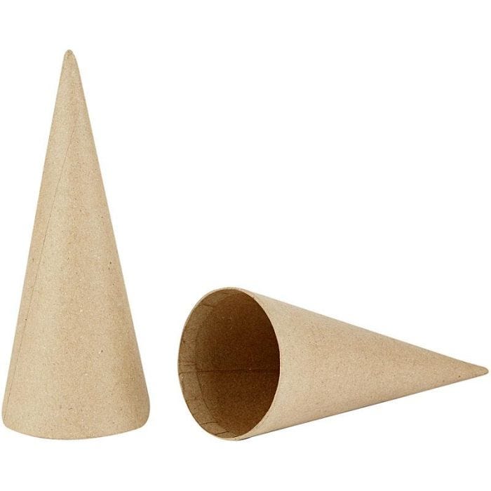 Cônes, H : 20 cm, d 8 cm, 5pièces/ 1 Pq.
