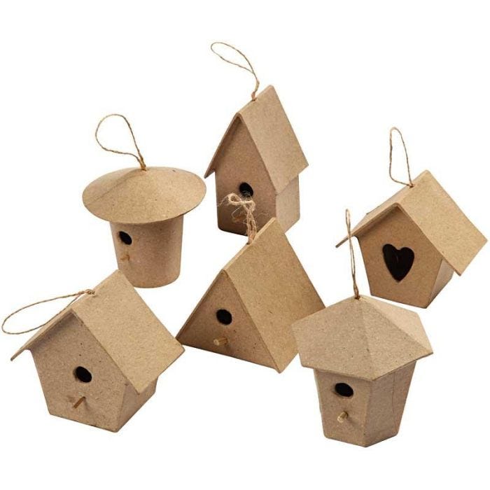 Mini-Nichoirs, H : 7 cm, 6pièces/ 1 Pq.