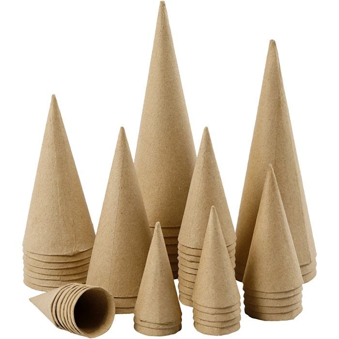 Cônes, H : 8-20 cm, d 4-8 cm, 50pièces/ 1 Pq.
