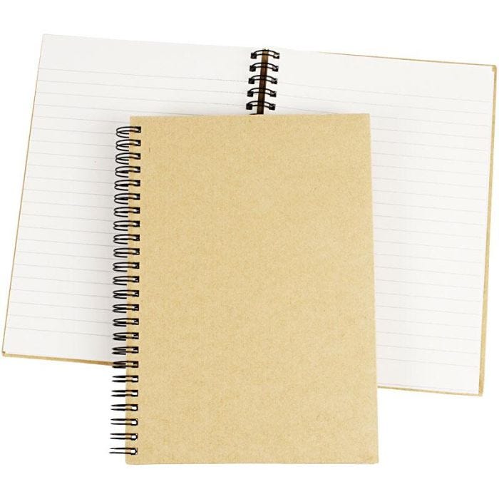 Carnet à spirales, A5, feuille 148x210 mm, 60 gr, brun, 1 pièce
