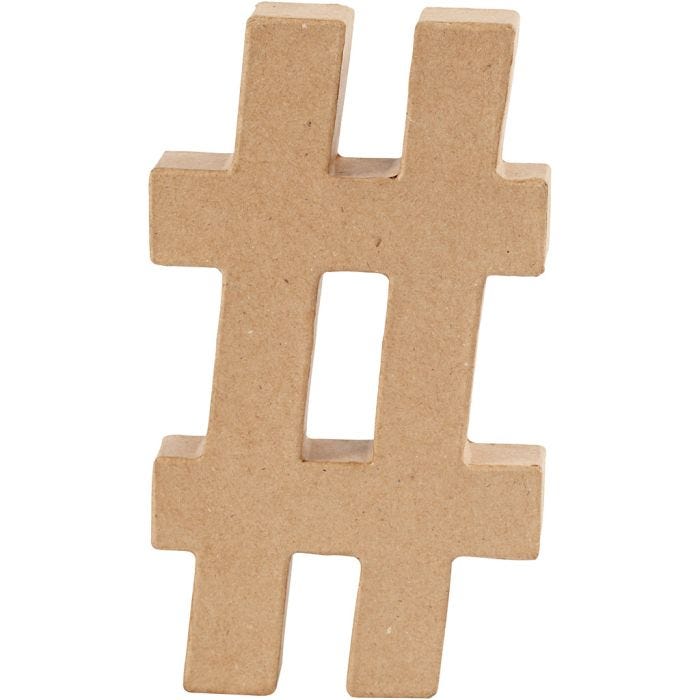 Signe, #, H : 20,5 cm, ép. 2,5 cm, 1 pièce
