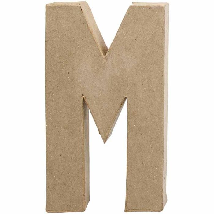 Lettre, M, H : 20,5 cm, L : 12 cm, ép. 2,5 cm, 1 pièce