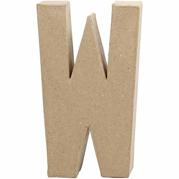Lettre, W, H : 20,3 cm, L : 11,4 cm, ép. 2,5 cm, 1 pièce