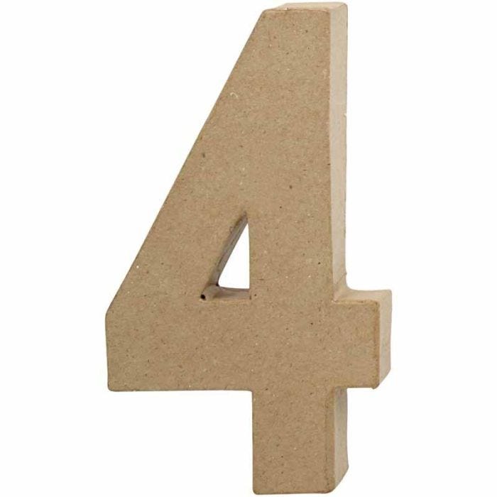 Chiffre, 4, H : 20,5 cm, L : 12 cm, ép. 2,5 cm, 1 pièce