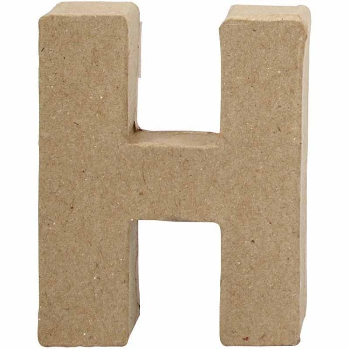 Lettre, H, H : 10 cm, L : 7,6 cm, ép. 1,7 cm, 1 pièce