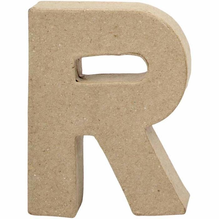 Lettre, R, H : 10 cm, L : 7,5 cm, ép. 1,7 cm, 1 pièce