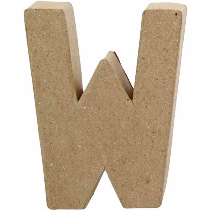 Lettre, W, 10 cm, 8,3 cm, 1,7 cm, 1 pièce