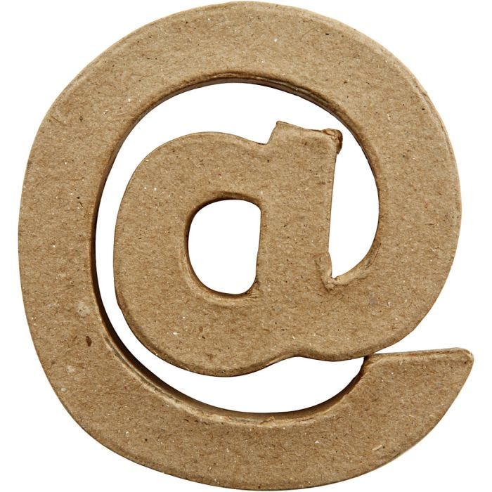 Signe, @, H : 10 cm, L : 9 cm, ép. 1,7 cm, 1 pièce