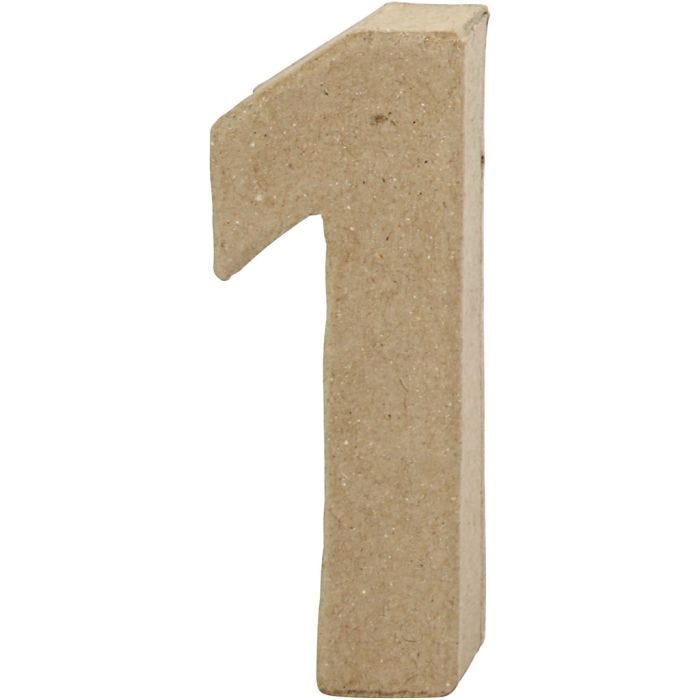Chiffre, 1, H : 10 cm, L : 3,5 cm, ép. 1,7 cm, 1 pièce