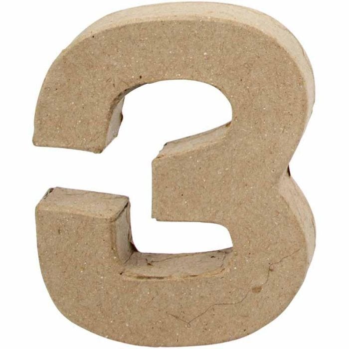 Chiffre, 3, H : 10 cm, L : 8 cm, ép. 1,7 cm, 1 pièce