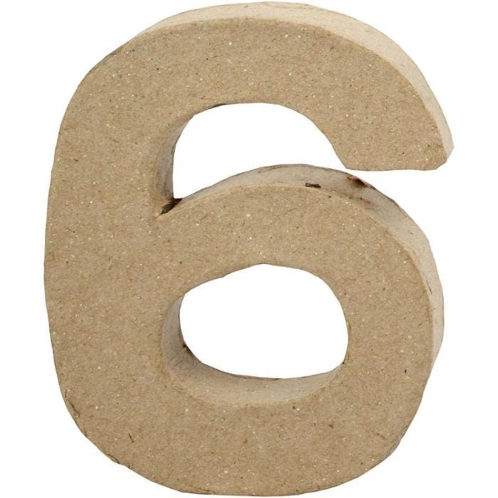 Chiffre, 6, H : 10 cm, L : 8,2 cm, ép. 1,7 cm, 1 pièce