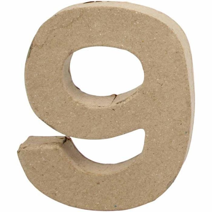 Chiffre, 9, H : 10 cm, L : 8,5 cm, ép. 1,7 cm, 1 pièce
