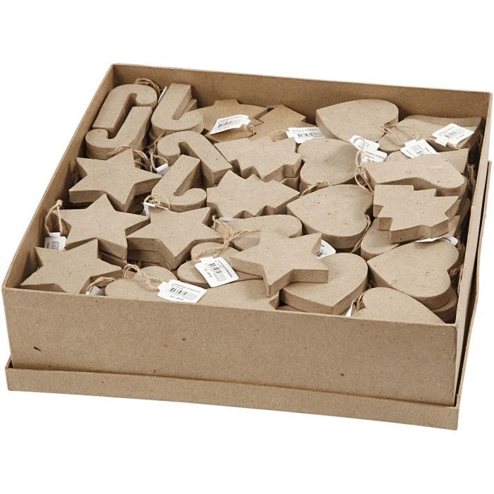 Décorations de Noël, H : 7-8 cm, 174pièces/ 1 Pq.