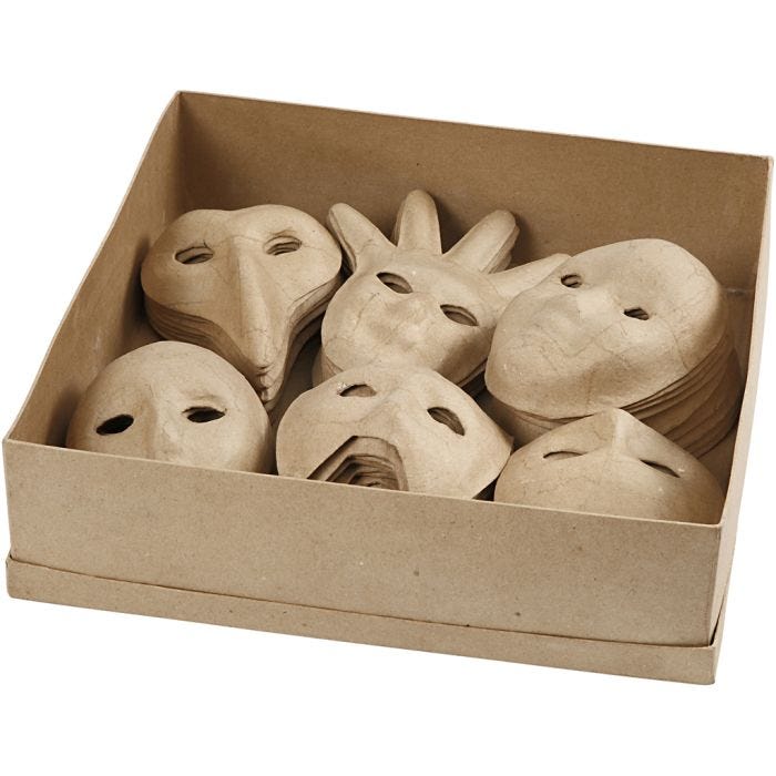 Masques, H : 12-21 cm, 60pièces/ 1 Pq.
