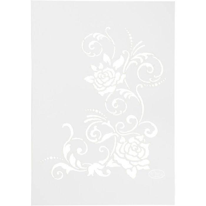 Pochoir, Fleurs, A4, feuille 210x297 mm, 1 pièce