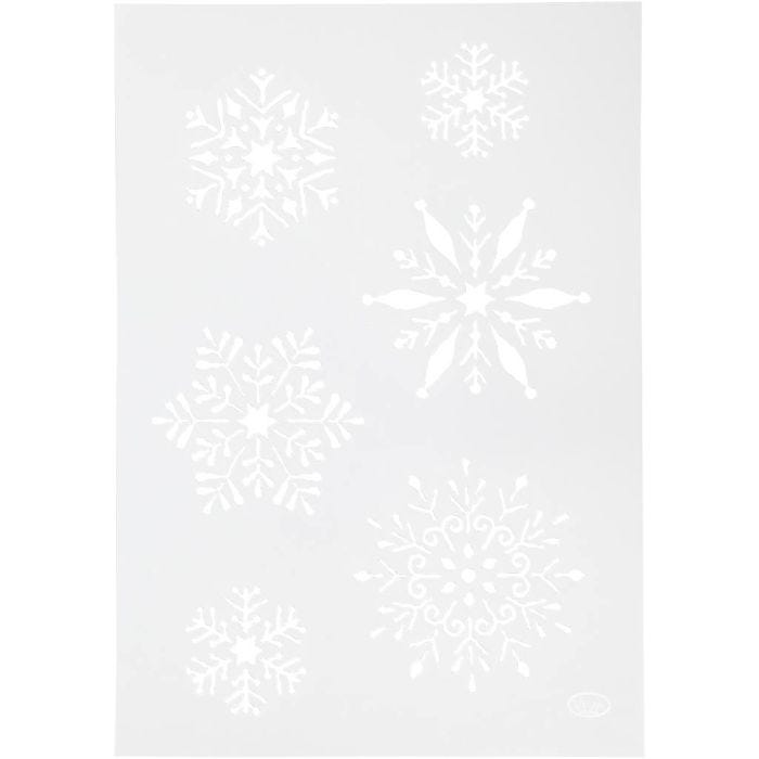 Pochoir, Flocons de neige, A4, feuille 210x297 mm, 1 pièce