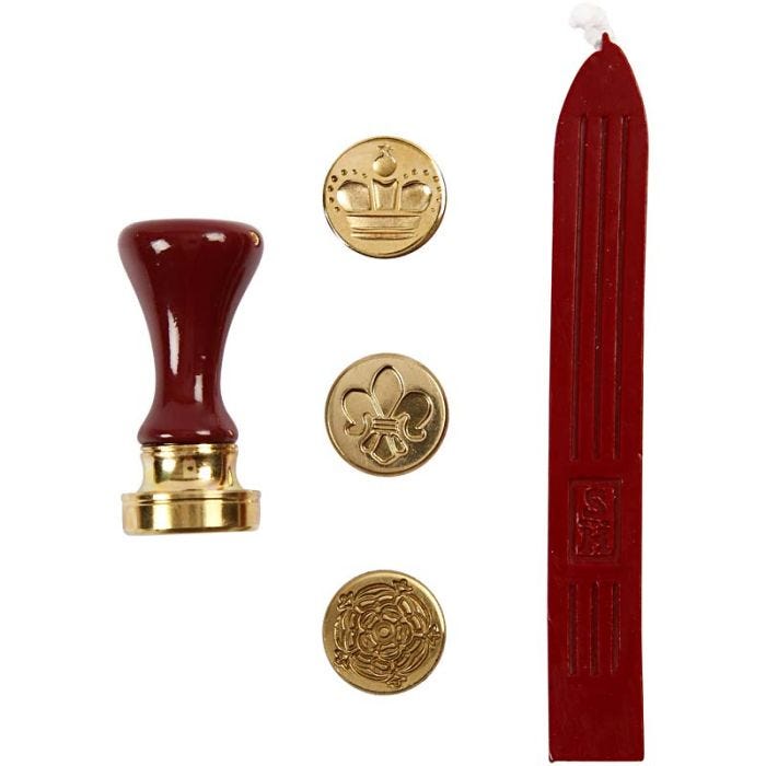 Kit à cacheter, couronne, fleur, lys, d 18 mm, 1 set