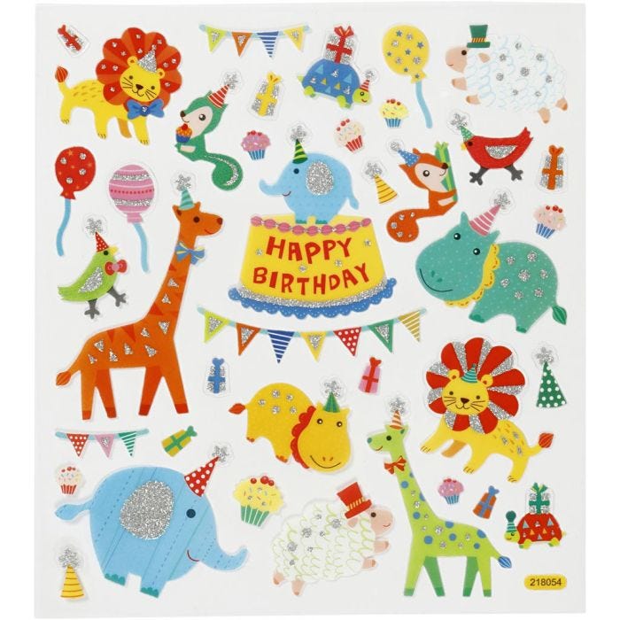 Autocollants, orchestre animalier, feuille 15x16,5 cm, 1 flles