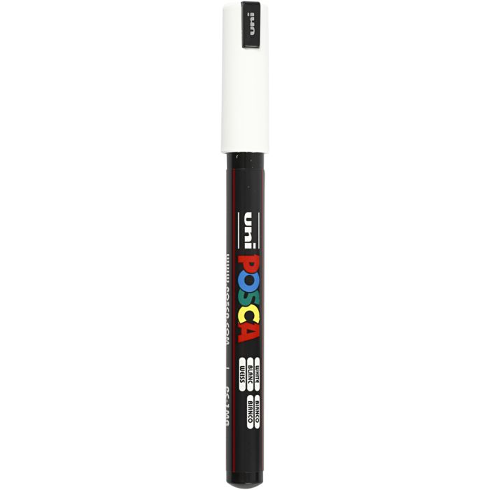 Feutre Posca, PC-1MR, trait 0,7 mm, extra fin, blanc, 1 pièce