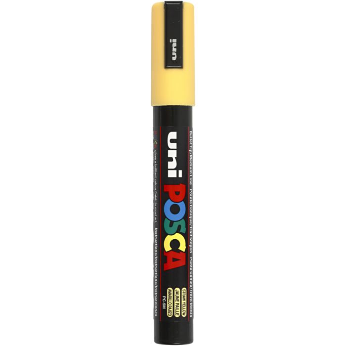 Feutre Posca, PC-5M, trait 2,5 mm, moyen, jaune paille, 1 pièce