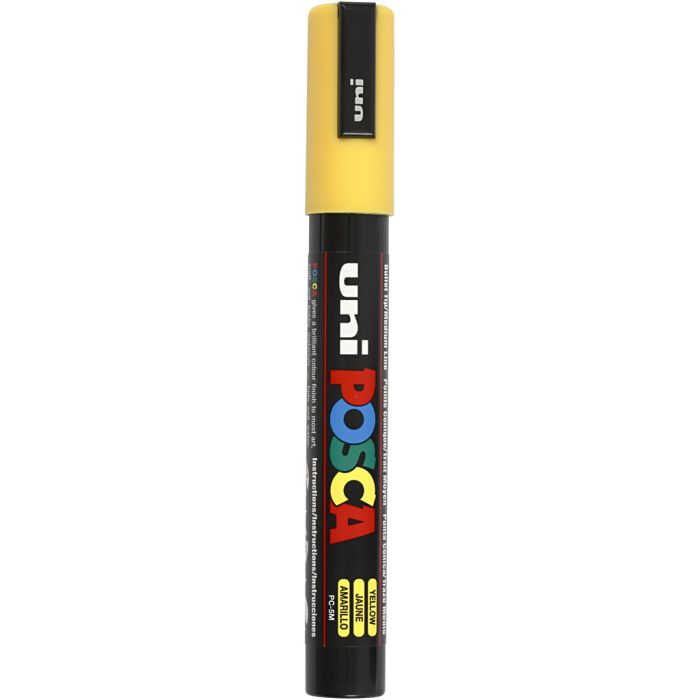 Feutre Posca, PC-5M, trait 2,5 mm, moyen, jaune, 1 pièce