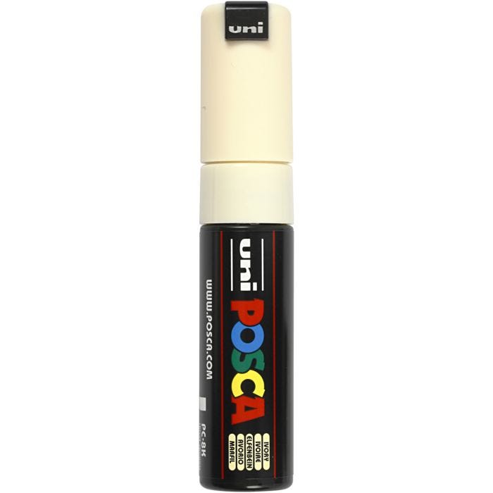 Feutre Posca, PC-8K, trait 8 mm, large, ivoire, 1 pièce
