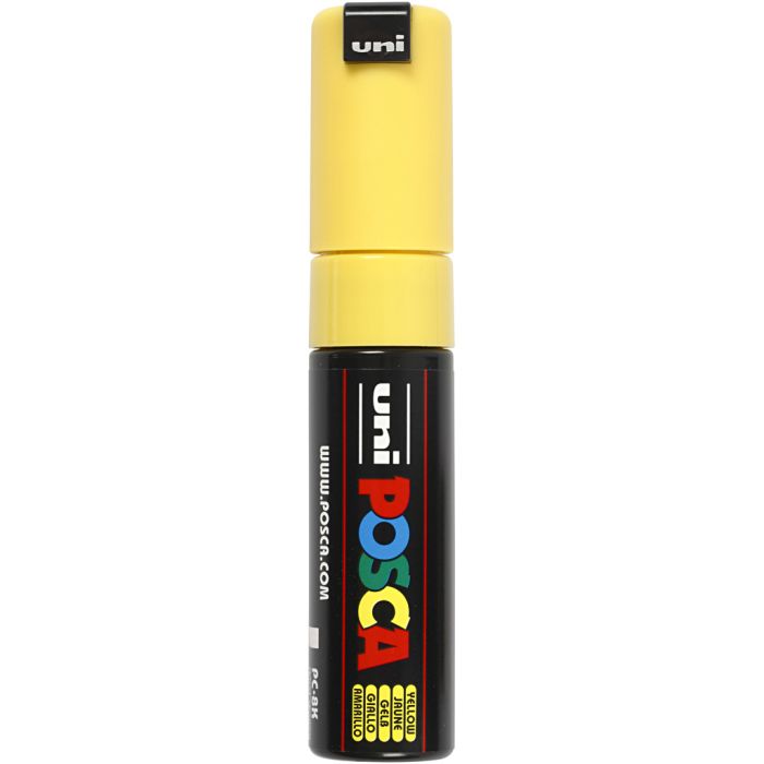 Feutre Posca, PC-8K, trait 8 mm, large, jaune, 1 pièce