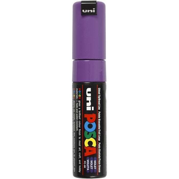 Feutre Posca, PC-8K, trait 8 mm, large, violet, 1 pièce