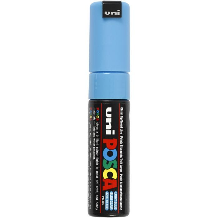 Feutre Posca, PC-8K, trait 8 mm, large, bleu clair, 1 pièce