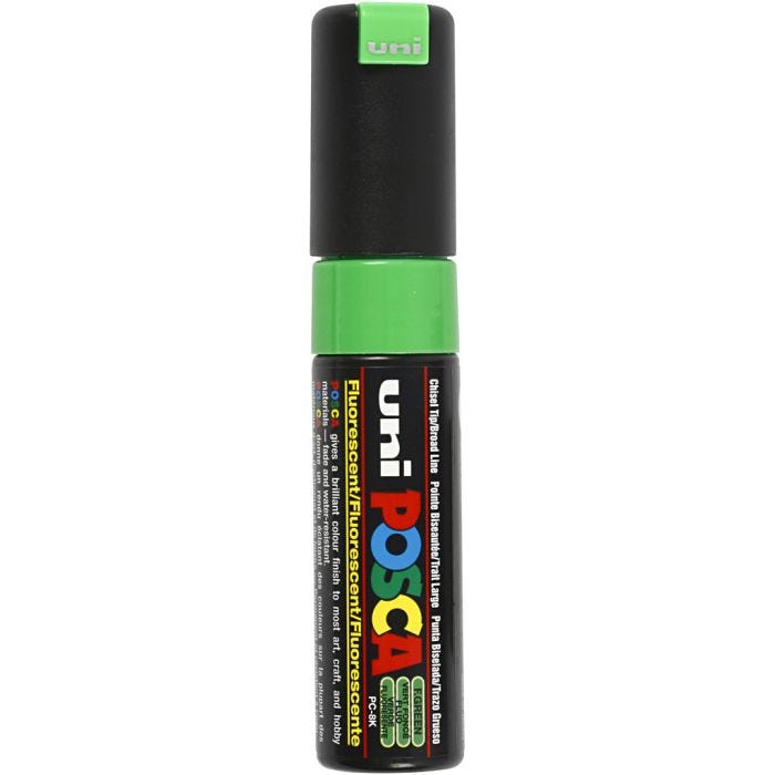 Feutre Posca, PC-8K, trait 8 mm, large, vert fluo, 1 pièce