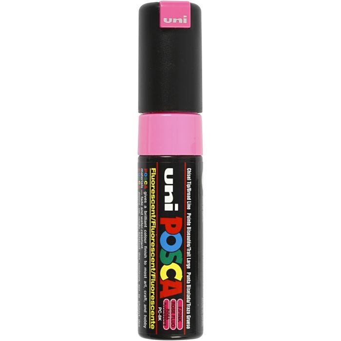 Feutre Posca, PC-8K, trait 8 mm, large, pink fluo, 1 pièce