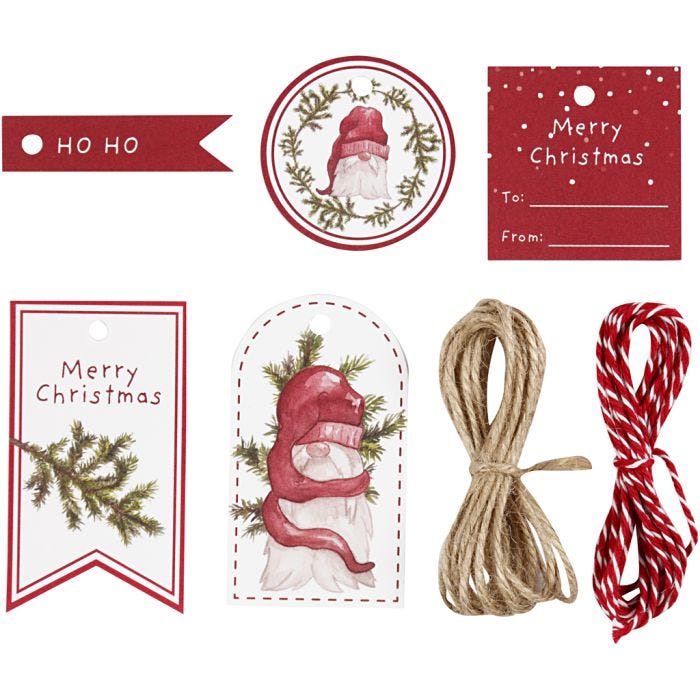 Étiquettes cadeaux, 250 gr, 1 set