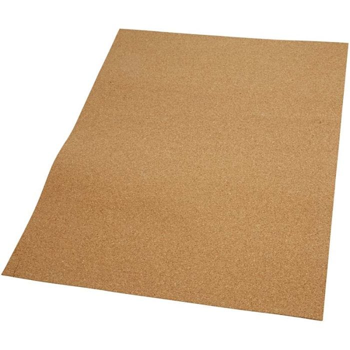 Feuille de liège, dim. 35x45 cm, ép. 2 mm, 4pièces/ 1 Pq.