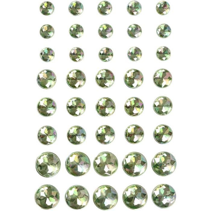 Pierres de strass, 6+8+10 mm, vert, 40pièces/ 1 Pq.
