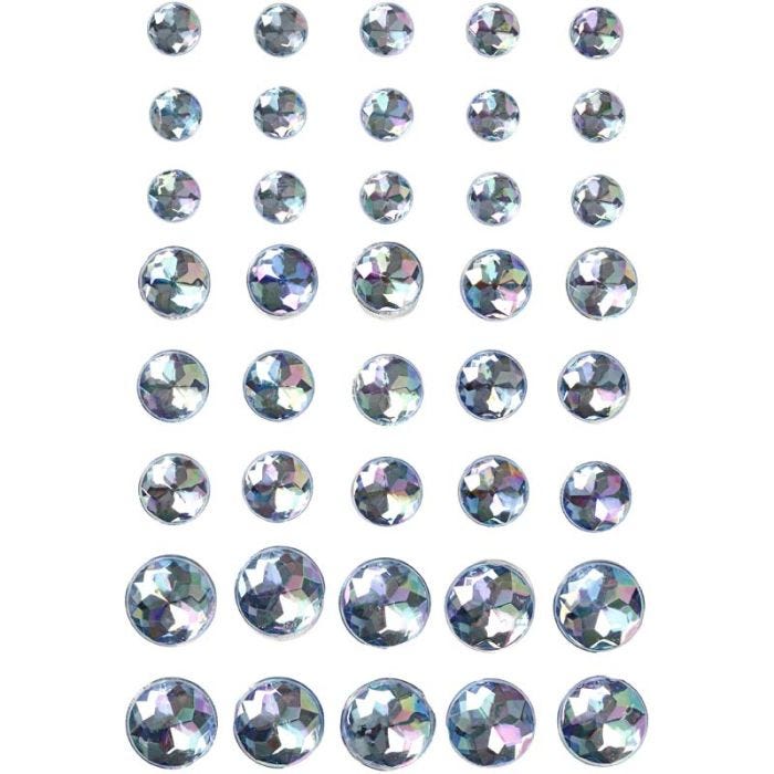 Pierres de strass, dim. 6+8+10 mm, bleu, 40pièces/ 1 Pq.