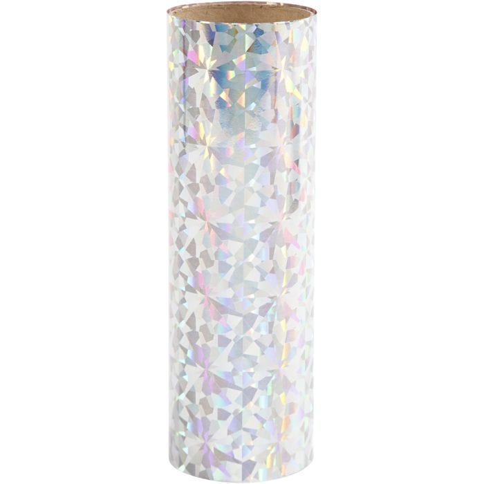 Film décoratif, L : 15,5 cm, ép. 0,02 mm, argent, 50cm/ 1 rouleau